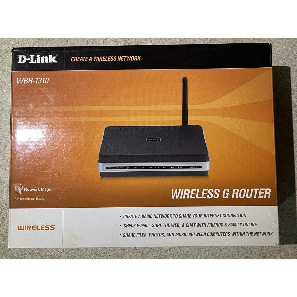D-Link WBR-1310 Wireless G Wi-Fi 802.11g Router 54 Mbps 4-Port Firewall